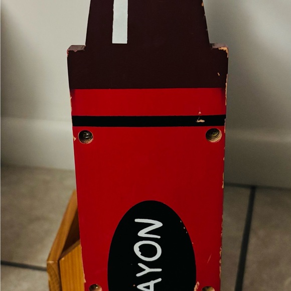 Vintage Wooden Coloring Book and Crayon Holder - Picture 2 of 6